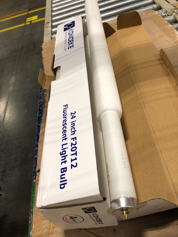 Photo 2 of 24 Inch T12 Fluorescent Tube Light Bulb 20 Watt Cool White, F20T12/CW 4100K Replacement for F20T12/CW/ALTO, F20T12/CW/ECO, F20T12/SP41/ECO G13 Base 1200 Lumens 4 Counts