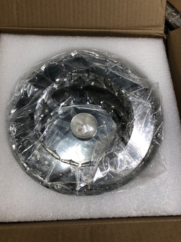 Photo 3 of ****USED*** Flush Mount Ceiling Light Crystal Ceiling Light LED Crystal Ceiling Light Fixture Bedroom Lights for Ceiling Lighting Fixture Ceiling Light Fixture Bathroom Ceiling Light Linear 18 Inches Rectangular 4000K 18 Inches (Rectangular 4000K)