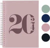 Photo 1 of ***2 COUNT*** Rileys & Co 2024 Weekly Planner - Premium Annual Weekly & Monthly Agenda Planner, Jan - Dec 2024, Flexible Cover, Notes Pages, Twin-Wire Binding (8 x 6-Inches, Pink) 8 x 6 - inches  Pink