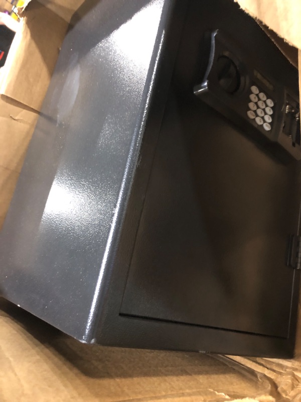 Photo 3 of ****USED*** PARTS ONLY**SOLD AS IS NO RETURNS**ALL SALES ARE FINAL*** Amazon Basics Steel Home Security Electronic Safe with Programmable Keypad Lock, Secure Documents, Jewelry, Valuables, 1.8 Cubic Feet, Black, 13.8"W x 13"D x 19.7"H 1.8 Cubic Feet Keypa