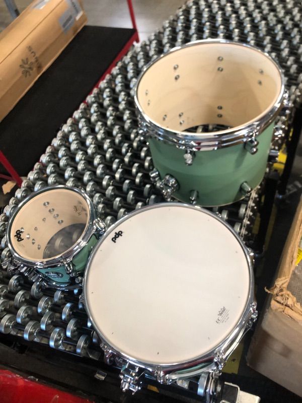 Photo 4 of ****USED** Pacific Drums & Percussion Drum Set PDP Concept Maple 7-Piece, Satin Seafoam Shell Pack (PDCM2217SF)