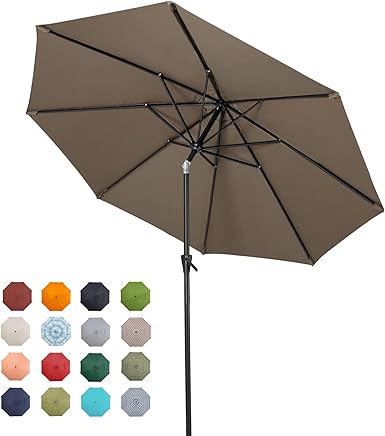 Photo 1 of ****SIMILAR*****Tempera Patio Market Outdoor Table Umbrella with Push Button Tilt and Crank,Large Sun Umbrella with Sturdy Pole&Fade resistant canopy,Easy to set https://a.co/d/7I1k6xi