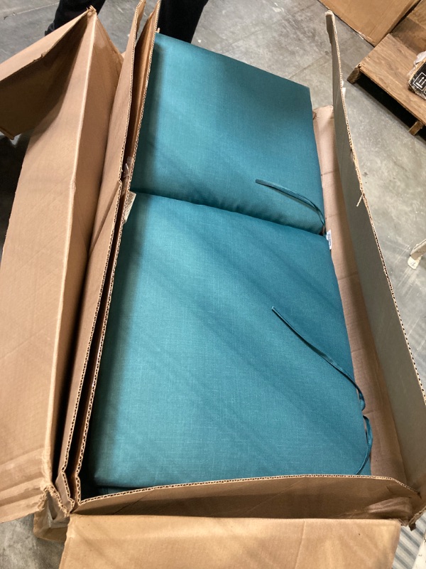 Photo 2 of ****6 PCS****Arden Selections Outdoor Dining Chair Cushion 20 x 20, Rain-Proof, Fade Resistant 20 x 20, Lake Blue Leala 20 x 20 High Back Lake Blue Leala