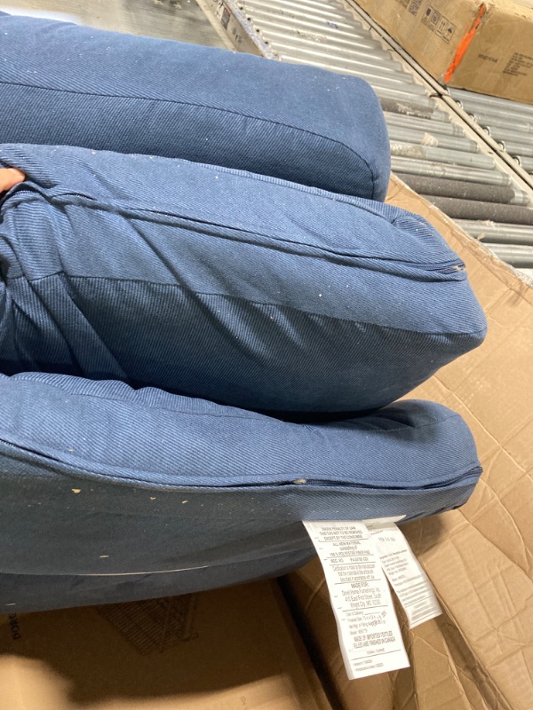 Photo 5 of ****USED****DHP Tallie Full Metal Arm Futon with 6” Thermobonded High Density Polyester Fill Mattress, Blue