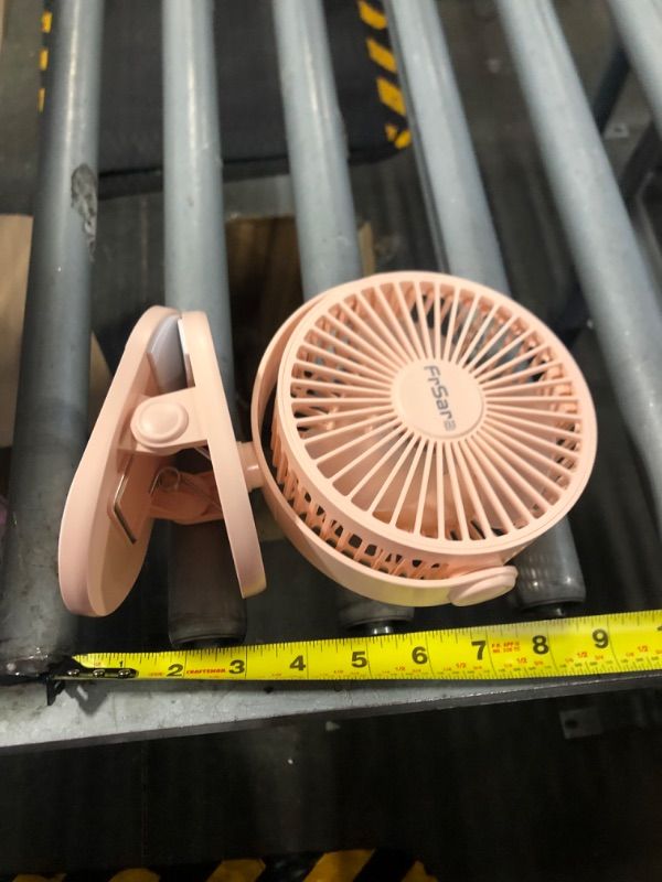 Photo 1 of ***COLOR IS PINK***
FrSara USB Battery Powered Clip on Fan, Portable Small Fan with USB TYPE-C Charging, 3 Speeds Strong Airflow, with Sturdy Clamp, Quiet Desk Fan, Ideal for Bedroom Office Desktop Treadmill, Black Black Classic