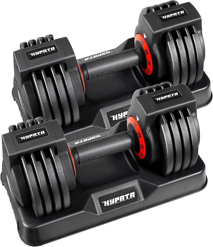 Photo 1 of 25 lbs Pair Adjustable Dumbbell Set, Adjust Dumbbell Weight for Exercises Pair Dumbbells for Men and Women in Home