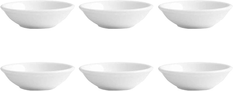 Photo 1 of 6pcs Ceramic Seasoning Dishes, Sushi Dipping Bowl, Vinegar Spice Sauce Dishes, Mini Appetizer Plates, Saucer Kitchen Tableware
