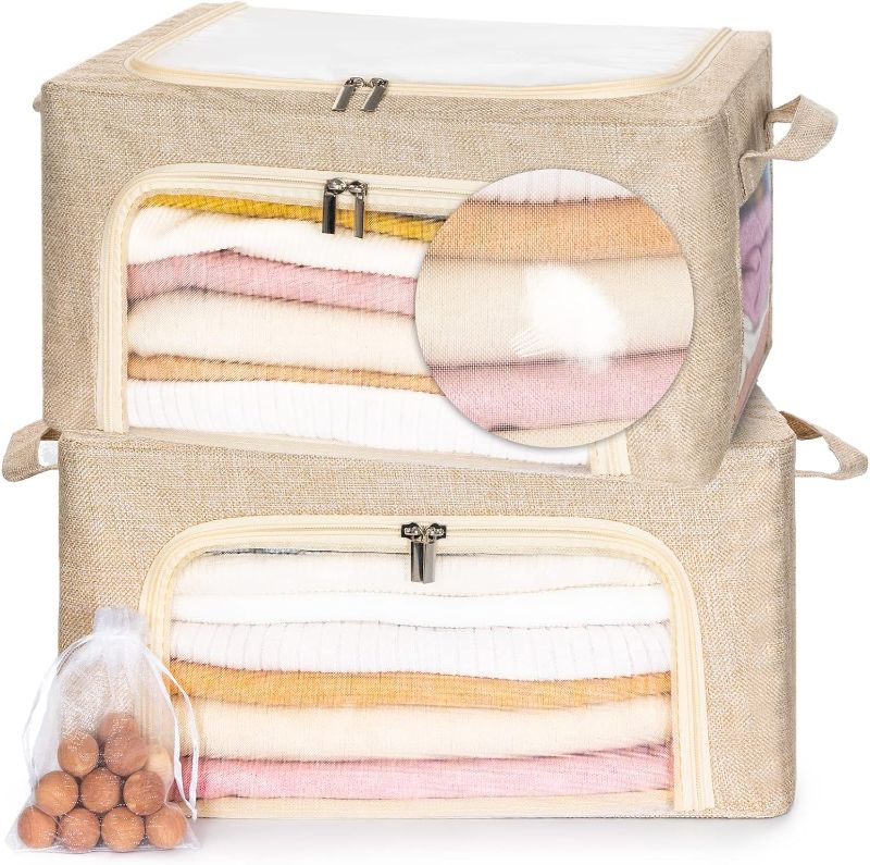 Photo 1 of ****USED***22L Cashmere Sweater Storage Bag Moth Proof & Natural Cedar Ball, Breathable Cashmere Protection Pouch Friendly For Woolen Cashmere Sweaters Storage, Cashmere Moth Protection For Closet Shelf, 2 Pack
