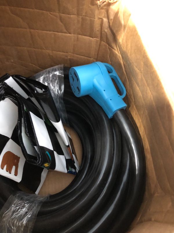 Photo 4 of ***USED**BOX IS DAMAGED*** * CircleCord UL Listed 50 Amp 50 Feet RV/Generator Cord with Locking Connector, Heavy Duty 6/3+8/1 Gauge STW Wire, 14-50P Male and 14-50R Twist Locking Female for RV Camper and Generator to House 
