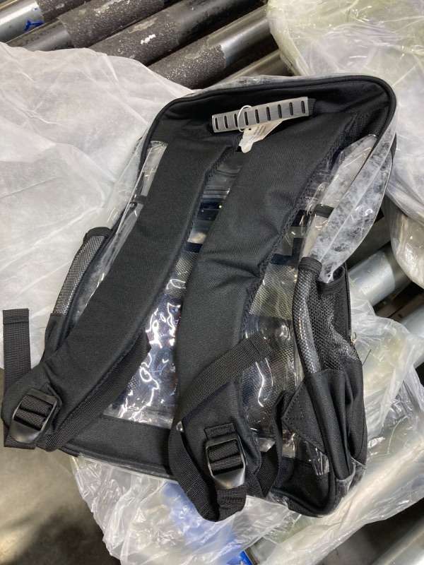 Photo 3 of *****USED***Clear Backpack Heavy Duty TPU ?See Through School Backpack Stadium Approved?Quick Security Check See Through Backpack Transparent Bookbag,Black/Semi-transparent