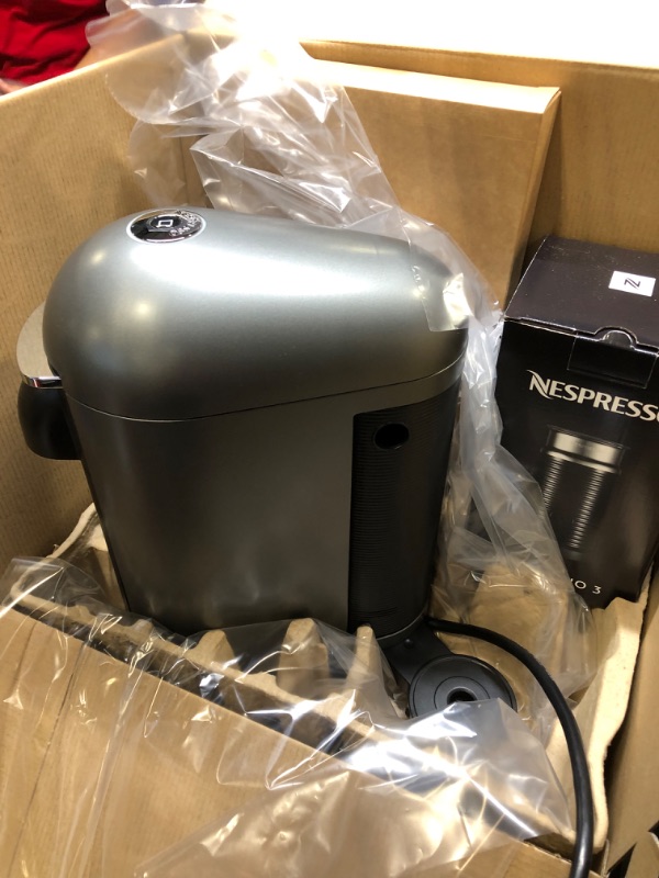 Photo 3 of ****USED** Nespresso VertuoPlus Deluxe Coffee and Espresso Machine by Breville with Milk Frother, Titan