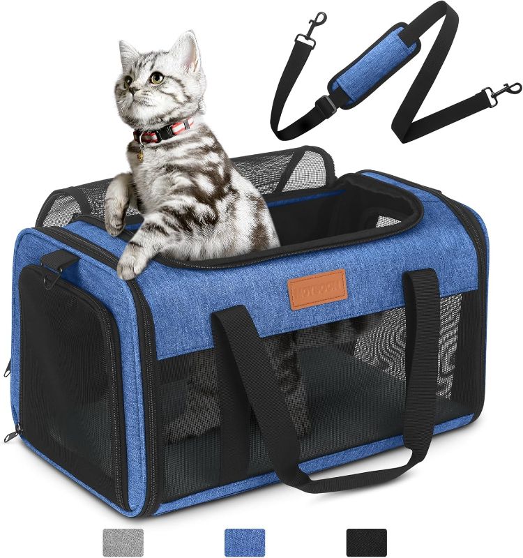 Photo 1 of ***stock photo is a similar item*** TSA Approved Pet Carrier in Cabin,Airline Approved Cat Carrier, Dog Carriers for Small Dogs Shoulder Straps(Blue)