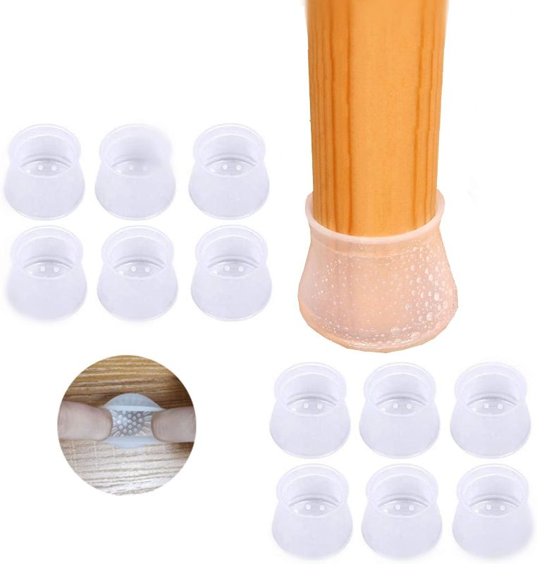 Photo 1 of ****USED*** 36 pcs Silicone Chair Leg Floor Protectors, Stool Leg Protectors Cap, Non-Slip Chair Leg Caps for Hardwood Floors (Medium, 36 pcs)