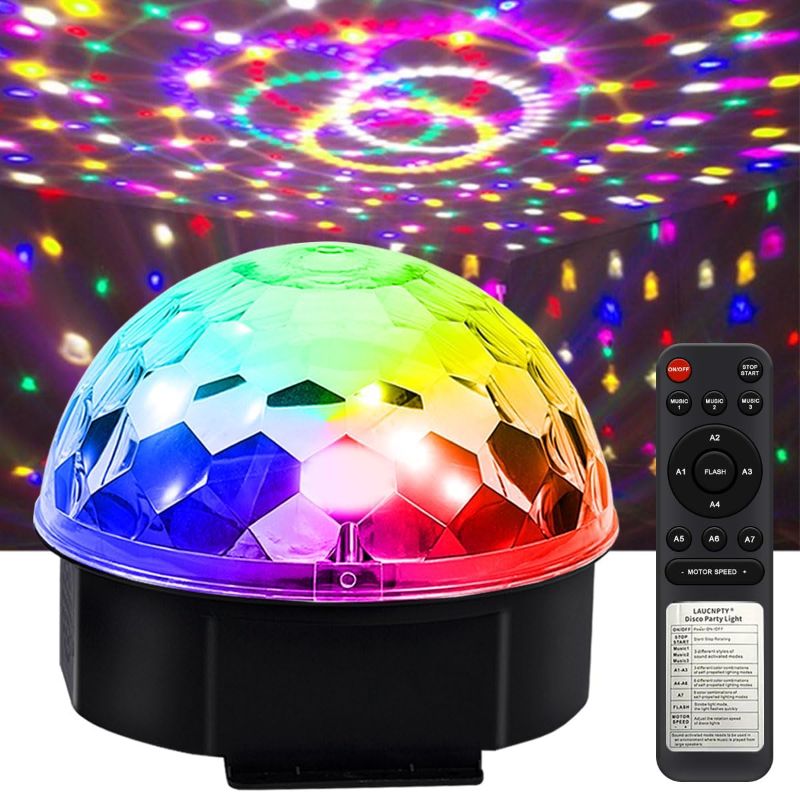 Photo 1 of [7in Big Size] Disco Ball Party Lights Sound Activated DJ Disco Light LED Light 9 Colors Strobe Stage Lights for Birthday Rave Home Club Karaoke Stage Show Christmas Halloween Decorations