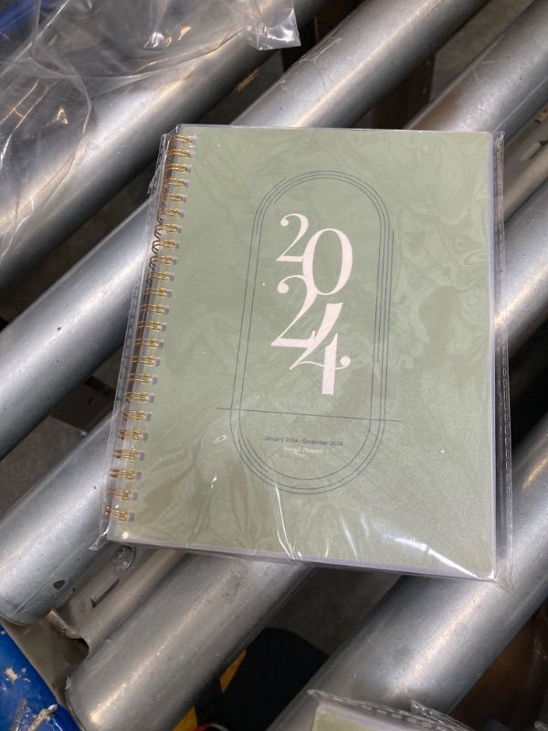 Photo 2 of ****USED*****
Rileys 2024 Weekly Planner - Annual Weekly & Monthly Agenda Planner, Jan - Dec 2024, Flexible Cover, Notes Pages, Twin-Wire Binding (8 x 6-Inches, Green) 8 x 6-Inches Green