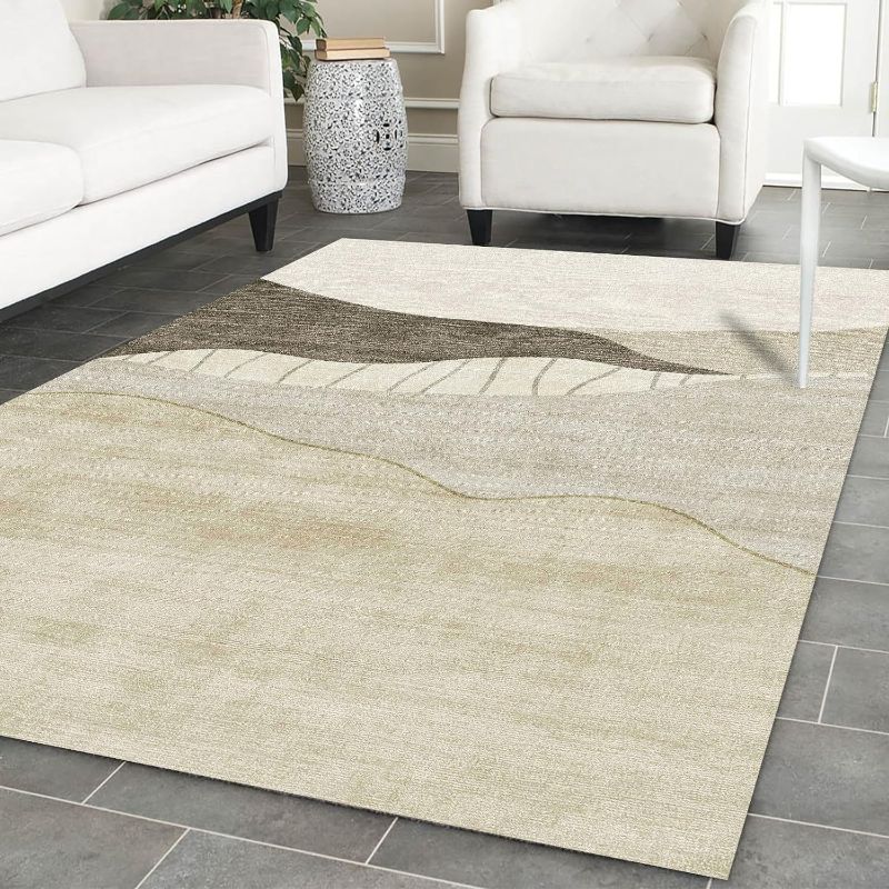 Photo 1 of ***SIMILAR***
FINOREN Living Room Rug,3x5 Feet Modern Abstract Area Rug Suitable for Bedroom Kitchen Office,Soft,Low Pile,Non-Shedding Rug Ideal for Home Decor,Brown-Khaki
