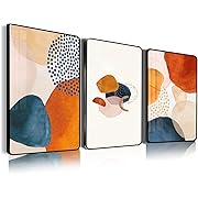 Photo 1 of ***similar***SERIMINO Framed Abstract Wall Art for Living Room Boho Wall Decor Navy Blue Orange Terracotta Pictures Modern Nordic Minimalist Artwork for Bedroom Bathroom Kitchen Paintings for Home Decorations