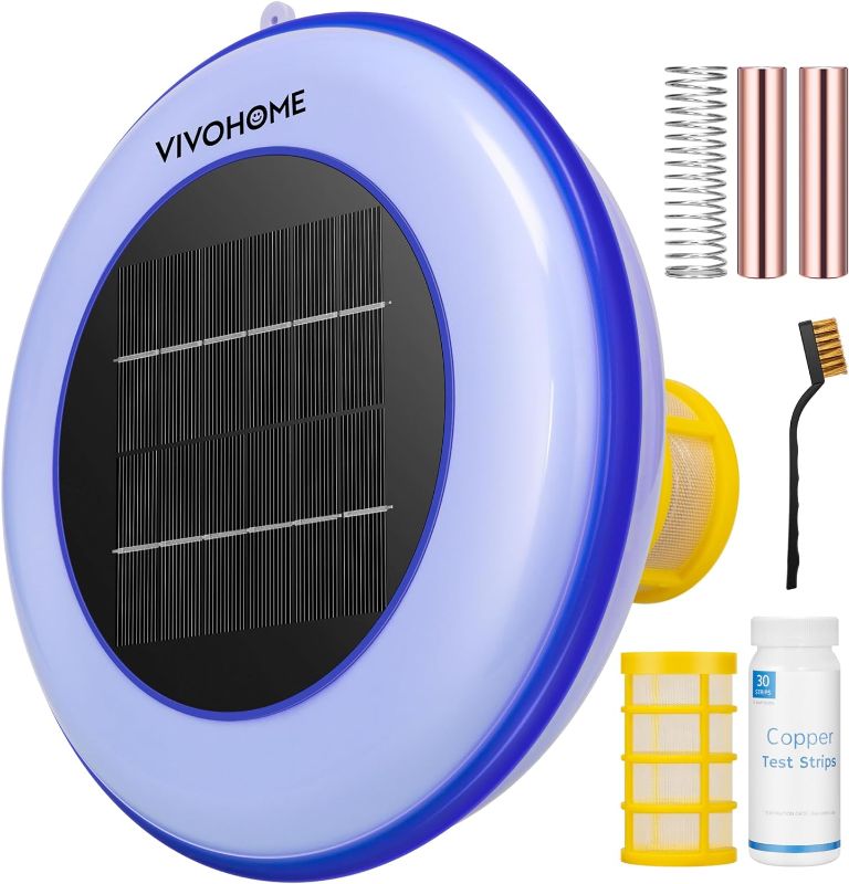 Photo 1 of ****USED** VIVOHOME Solar Pool Ionizer Chlorine-Free Sun Shock & Water Purifier Automatic Pool Cleaner Up to 35,000 Gal - Round
