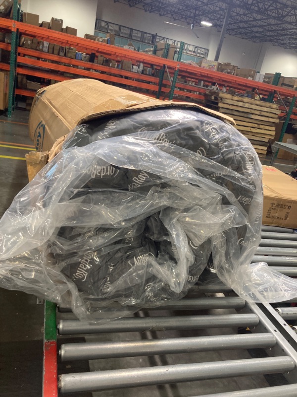 Photo 1 of CordaRoy's Faux Fur Bean Bag Chair, Convertible Chair Folds from Bean Bag to Lounger, As Seen on Shark Tank, Black - Queen Size Black Queen Faux Fur