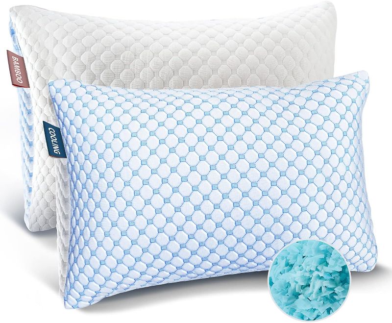 Photo 1 of ***SIMILAR***
Nestl Cooling Pillow, Shredded Memory Foam Pillows King Size Set of 2, Gel Infused Cool Pillow, Adjustable King Size Pillow for Sleeping, Breathable King Pillow, Washable Removable Bed Pillow Cover
