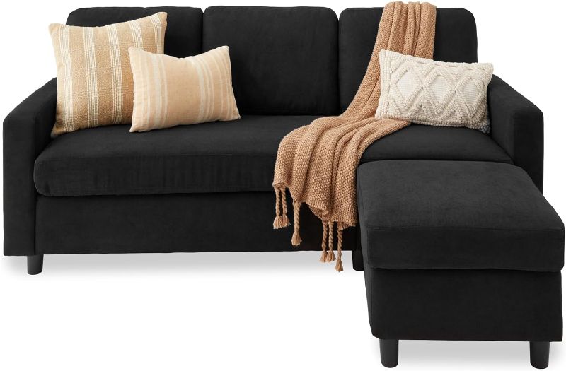 Photo 1 of ** PARTIAL SET. SIMILAR TO IMAGE*
Best Choice Products Upholstered Sectional Sofa for Home, Apartment, Dorm, Bonus Room, Compact Spaces w/Chaise Lounge, 3-Seat, L-Shape Design, Reversible Ottoman Bench, 680lb Capacity - Black
