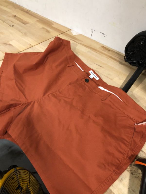 Photo 3 of ***USED**SIZE 36W** Amazon Essentials Women's 5 Inch Inseam Chino Short (Available In Plus Size), Rust Orange, 36w Plus size