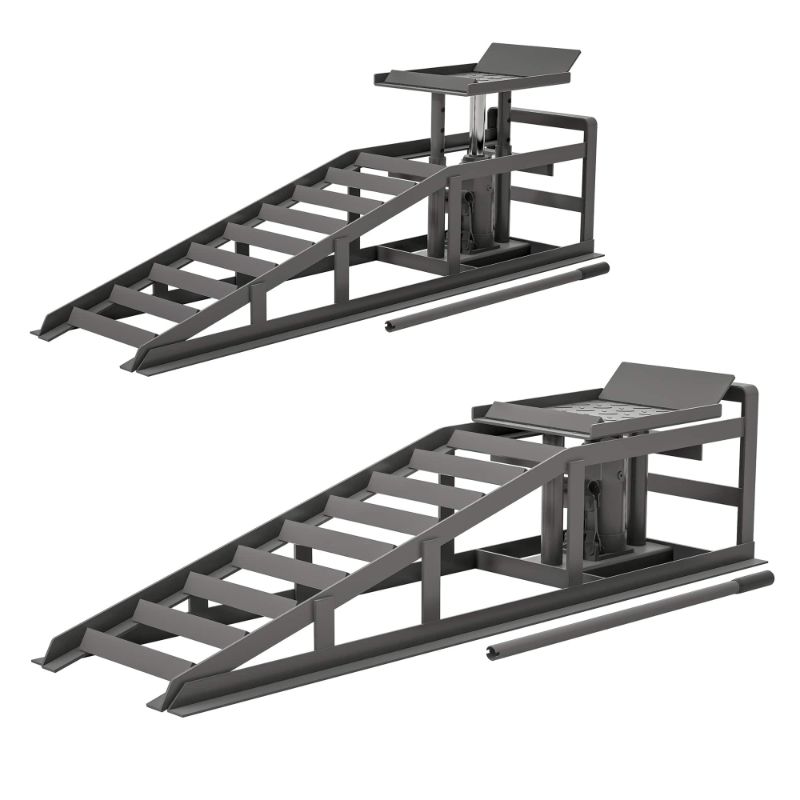 Photo 1 of 2 Pack Hydraulic Car Ramps 5T 11000lbs Low Profile Car Lift Service Ramps Truck Trailer Garage