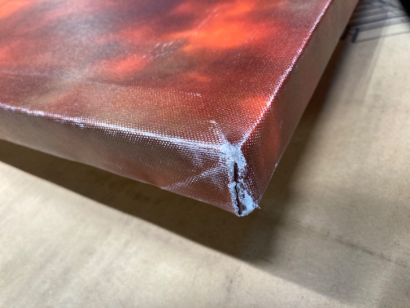 Photo 1 of ***SCUFFED***Baisuart S0162 Canvas Prints Wall Art Sunset Ocean Beach Pictures Photo Paintings for Living Room Bedroom Home Decorations Stretched and Framed Seascape Waves Landscape Giclee Artwork 30x60inch 30.00" x 60.00" Golden