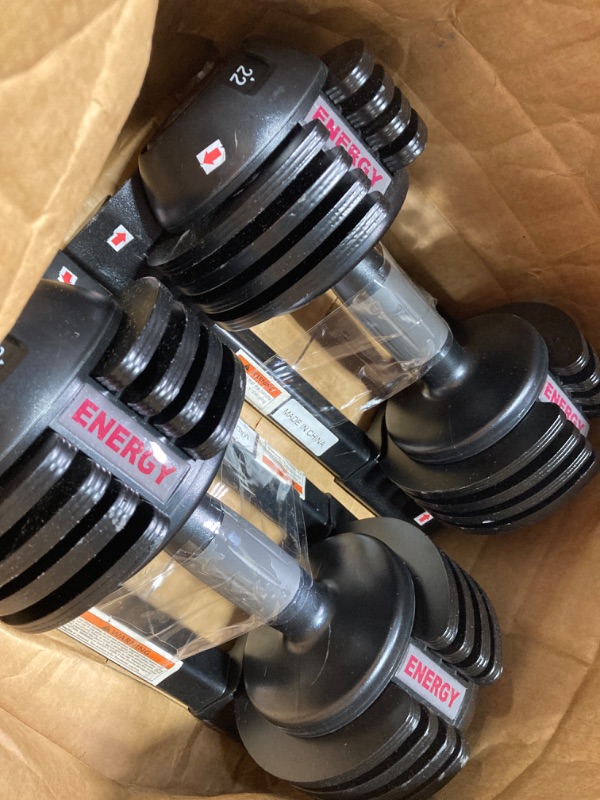 Photo 3 of 2 set 22LBS ADJUSTABLE DUMBBELL STEEL PLASTIC
