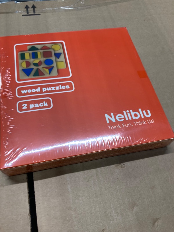 Photo 2 of ***USED** Neliblu Wood Shape Toddler Puzzles Toys for Kids - XL Wooden Puzzles, Set of 2