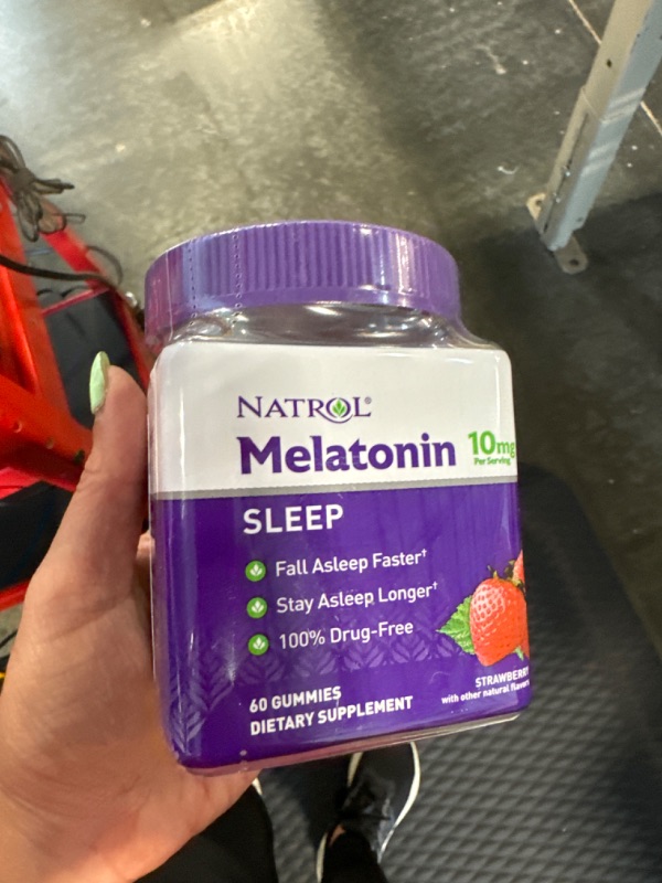 Photo 3 of Natrol 10mg Melatonin Gummies, Sleep Support for Adults, Melatonin Supplements for Sleeping, 60 Strawberry-Flavored Gummies, 30 Day Supply Strawberry 60 Count (Pack of 1)