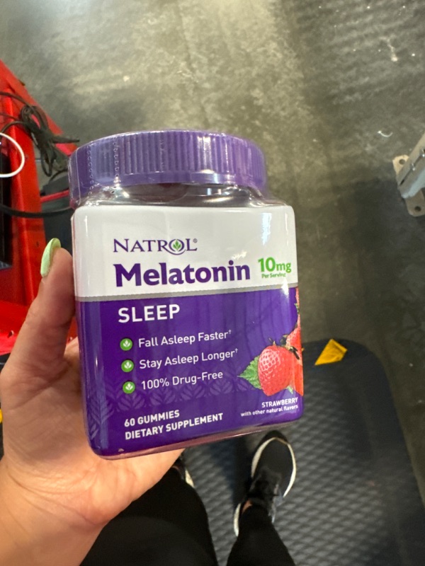 Photo 3 of Natrol 10mg Melatonin Gummies, Sleep Support for Adults, Melatonin Supplements for Sleeping, 60 Strawberry-Flavored Gummies, 30 Day Supply Strawberry 60 Count (Pack of 1)