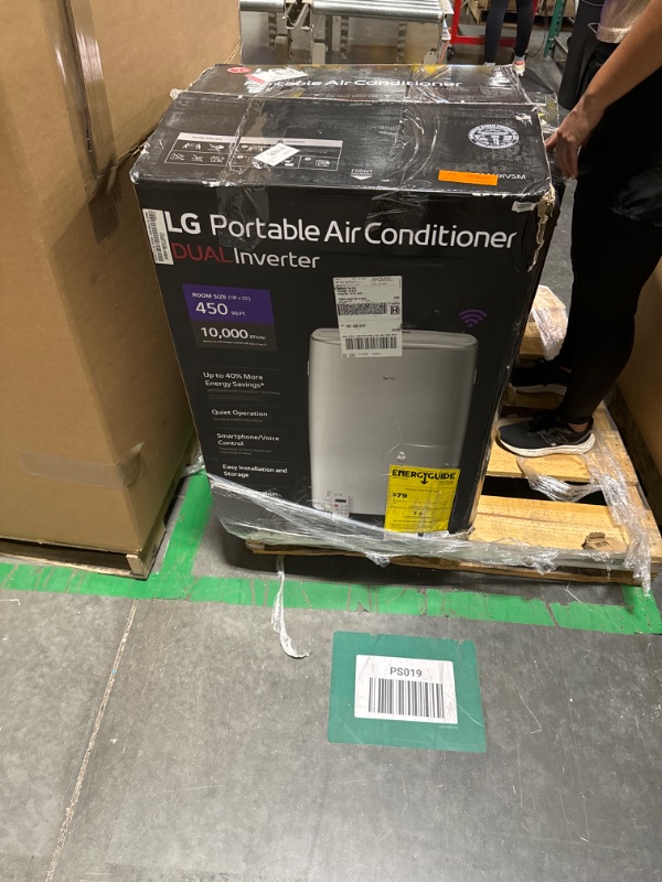 Photo 2 of ***USED***PARTS ONLY**SOLD AS IS NO RETURNS**ALL SALES ARE FINAL**LG Dual Inverter Portable Air Conditioner Unit for Medium Rooms, Bedroom, Office, Kitchen, Dining Room, 115V, Cools up to 500 Sq. Ft., 3 Speeds, 24-hour Timer, with Wi-Fi Control and Remote