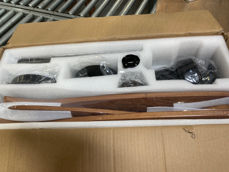 Photo 1 of Ceiling Fans with Lights and Remote, 52 Inch Outdoor Ceiling Fan for Patios with Light 3 Downrods, 3 Blades Modern Ceiling Fan Noiseless Reversible DC Motor, Wood Fan for Farmhouse Walnut Wood 52 Inch