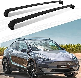 Photo 1 of ****USED** Upgraded Noiseless Lockable Roof Rack Fits for Tesla Model Y 2020 2021 2022 2023 2024 Cross Bar ALL Aluminum Kayak Bike CrossBar Rooftop Luggage Cargo Carrier for Canoe Rack