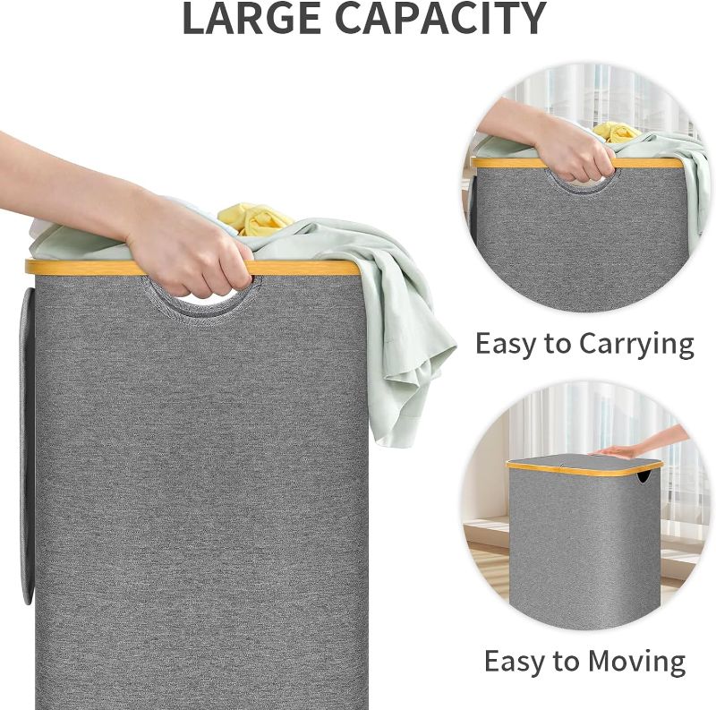 Photo 1 of ***AS IS / NO RETURNS -  FINAL ****** BRAND NEW****
Collapsible Storage Dirty Cloth Hamper with Removable Laundry Bag, Clothes Storage Basket with Handles for Home(Gray)