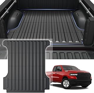 Photo 1 of  Truck Bed Mat for 2019-2024 Dodge Ram 1500 5.7FT Bed Accessories, All Weather TPE Pickup Truck Bed Liner Protection