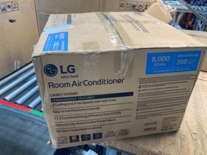 Photo 2 of ****USED*** LG 8000 BTU Window Air Conditioners 2023 New Remote Control WiFi Enabled App Ultra-Quiet Washable Filter Cools 340 Sq. Ft for Small & Medium Room AC Unit air conditioner Easy Install White LW8017ERSM1 8,000 BTU