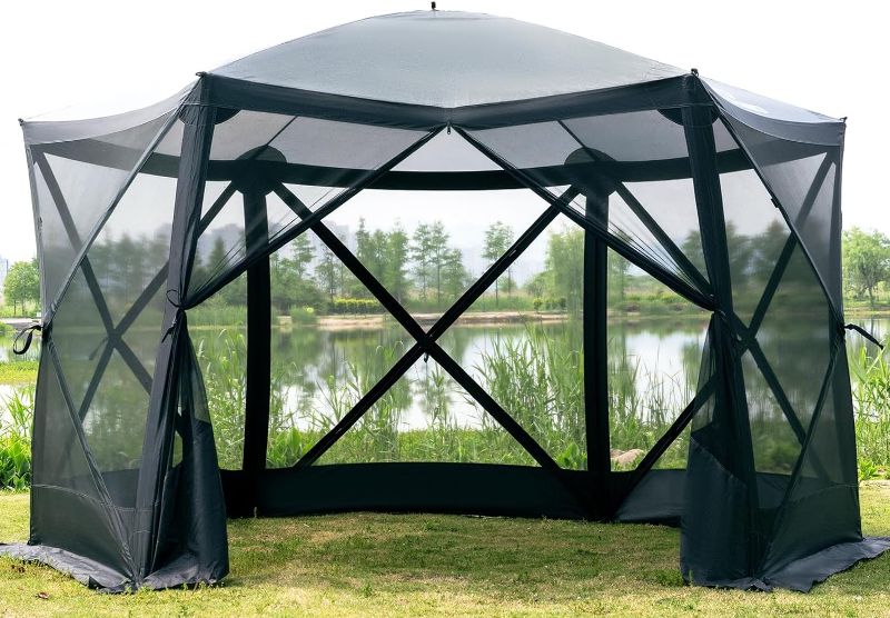 Photo 1 of **SIMILAR ITEM** EVER ADVANCED Pop Up Gazebo Screen House Tent for Camping 11.5 ft for 8-10 Person Instant Canopy Shelter with Netting Portable for Outdoor, Backyard
