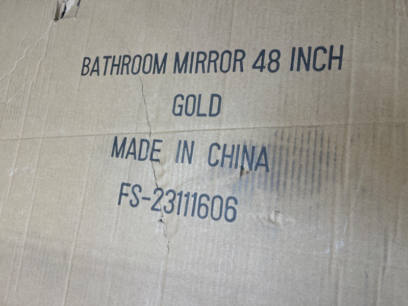 Photo 1 of 48 Inch Round Wall Mirror Gold Metal Framed Mirror Circle Mirror Modern Farmhouse Style Vanity Mirror Wall-Mounted Mirror for Entryways, Bathroom or Dorm Gold 48"