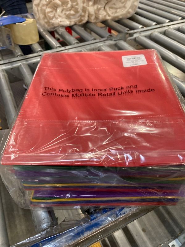Photo 1 of 24pk Plastic Filing Portfolio with Prongs Multicolored - up  up