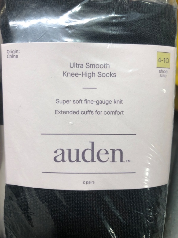 Photo 3 of 4 count*****Women's Ultra Smooth Supersoft Fine Gauge Knit 2pk Knee High Socks - Auden™ Black/Ivory 4-10