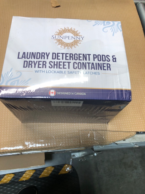 Photo 2 of  Factory Sealed***Locking Child Proof Laundry Room Pods Evos Dryer Sheet Storage - Poison Control Center Deterring, Dryer Sheets & Laundry Room Pods Holder - Modern Farmhouse Laundry Room Organization - Safety Latches