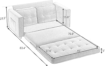 Photo 1 of 2 in 1 Folding Sleeper Sofa Bed - Modern Linen Loveseat Futon Sofa Couch Pullout Bed, Sofa Bed with 2 Storage Pockets, Convertible Sleeper Sofa Bed for Living Room, Apartment-sofa w2325p145175 
grey ***similar to picture***