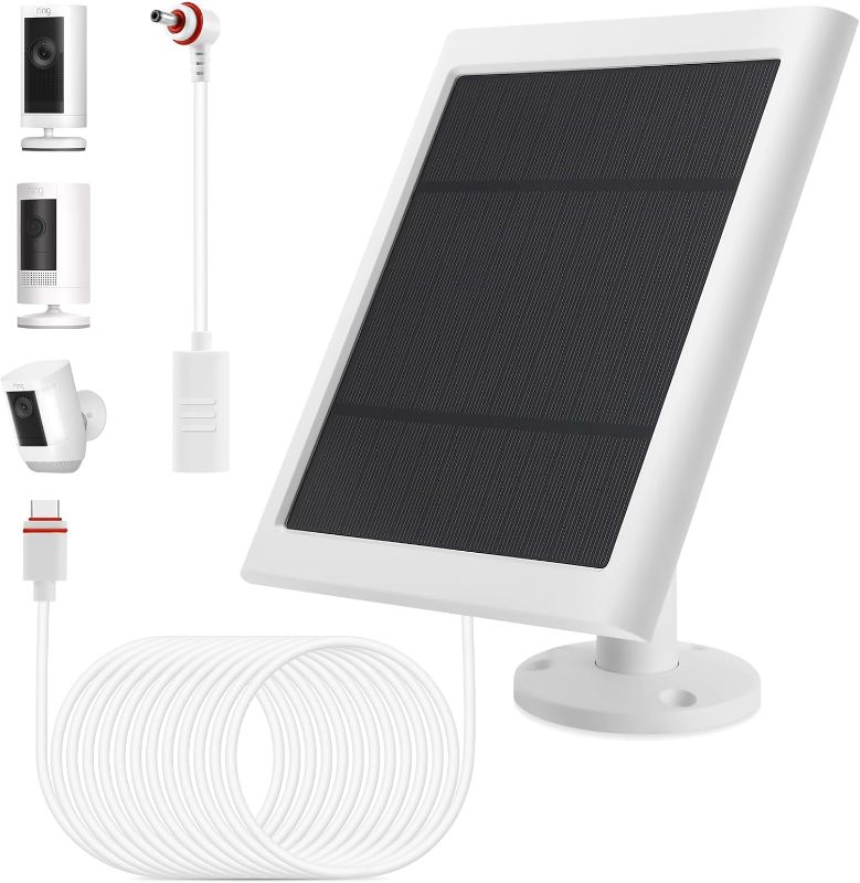 Photo 1 of 1 Pack - Solar Panel for Ring Camera, Compatible with Ring Spotlight Cam Plus/Pro(Battery) & Ring Stick Up Cam/Pro Battery & Ring Spotlight Cam Battery with 10FT/3M Long Cable
