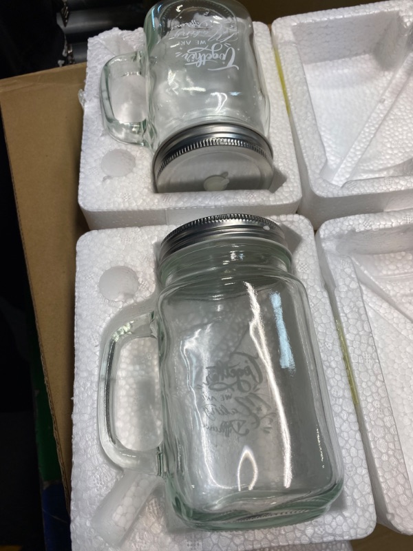 Photo 3 of 
Mifoci 8 Set Thank You Glass Cup Gifts 16 oz Employee Teacher Appreciation Gift Mason Jar Glass Cup with Handles Lids and Straws for Men Women Coworkers Graduation Gift