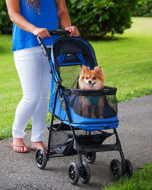 Photo 1 of ***USED**PARTS ONLY**SOLD AS IS NO RETURNS***ALL SALES ARE FINAL*** Pet Gear No-Zip Happy Trails Pet Stroller for Cats/Dogs, Zipperless Entry, Easy Fold with Removable Liner, Safety Tether, 
