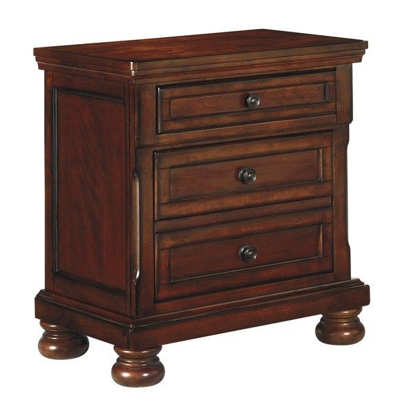 Photo 1 of Ashley Porter Nightstand in Rustic Brown, Size: 19"-60" H X 28"-30" W
