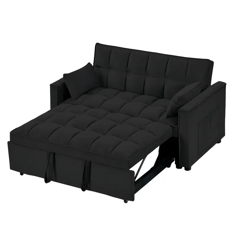 Photo 1 of *****razor cuts**45" Convertible Sleeper Sofa Bed , Modern Velvet Upholstered Loveseat Sofa Couch with Pull Out Bed and Adjustable Backrest for Living Room Office