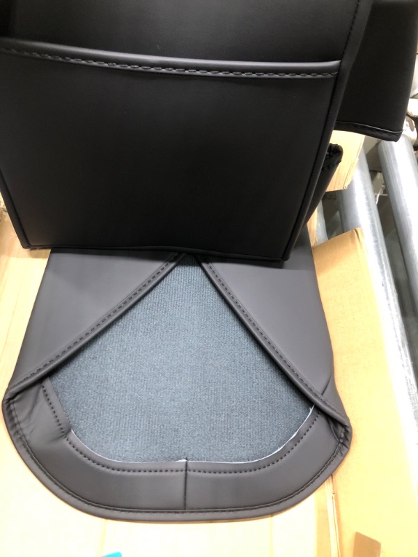 Photo 4 of 2024 Upgraded Tesla Model 3/Y Leather Seat Back Kick Protector Backseat Mats for Kids Dual-level Extra Organizer Back Seat Protect from Mud Stains 2pcs (BLACK)